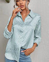 Satin leopard print button down shirt - p3 Boutique