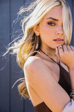 Seed Bead with Crystal Drop Earring - p3 Boutique