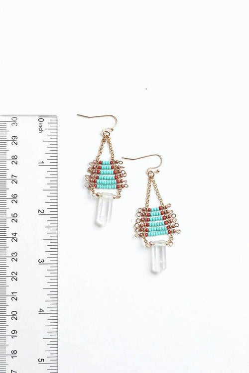 Seed Bead with Crystal Drop Earring - p3 Boutique