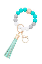Silicon Beaded Tassel Bracelet Key Chain - p3 Boutique