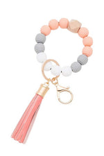 Silicon Beaded Tassel Bracelet Key Chain - p3 Boutique