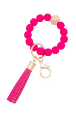 Silicon Beaded Tassel Bracelet Key Chain - p3 Boutique
