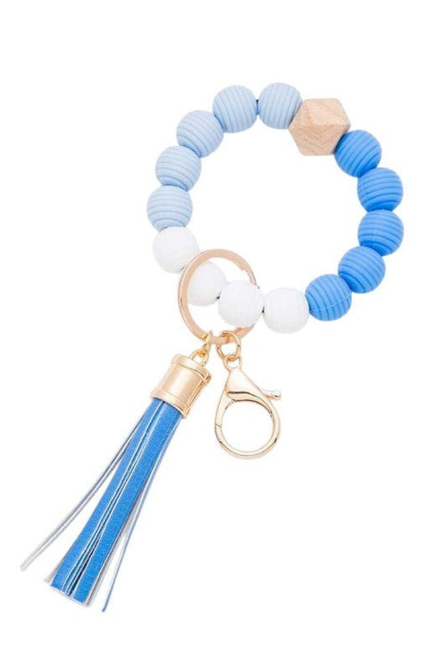 Silicon Beaded Tassel Bracelet Key Chain - p3 Boutique