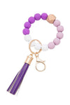 Silicon Beaded Tassel Bracelet Key Chain - p3 Boutique
