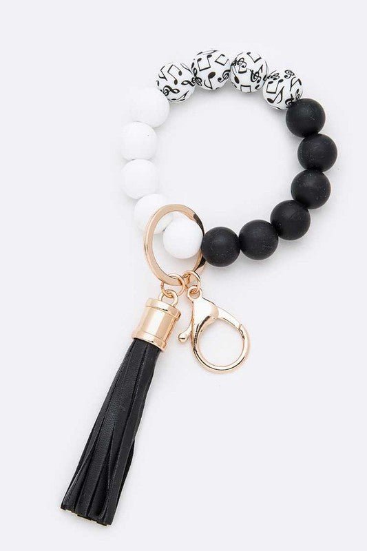 Silicon Printed Beads Tassel Bracelet Key Chain - p3 Boutique