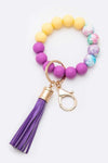 Silicon Printed Beads Tassel Bracelet Key Chain - p3 Boutique