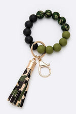 Silicon Printed Beads Tassel Bracelet Key Chain - p3 Boutique