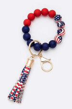Silicon Printed Beads Tassel Bracelet Key Chain - p3 Boutique