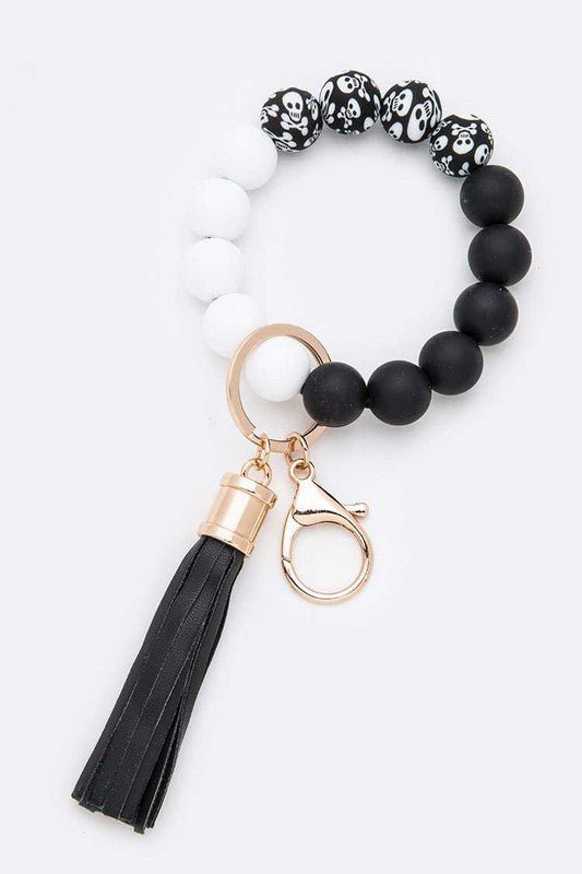 Skull Silicon Beads Bracelet Key Chain - p3 Boutique