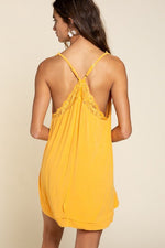 Sleeveless Deep V - neck Dress with Lace on Front - p3 Boutique