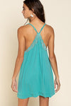 Sleeveless Deep V - neck Dress with Lace on Front - p3 Boutique