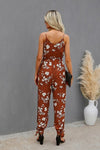 Sleeveless Floral Print Knot Side Cami Jumpsuit - p3 Boutique