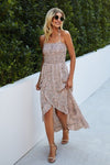 Sleeveless Halter Polka Dot Ruffle Hem Dress - p3 Boutique