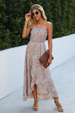 Sleeveless Halter Polka Dot Ruffle Hem Dress - p3 Boutique