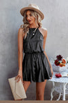 Sleeveless Leopard Rrint Ruffle Short Romper - p3 Boutique