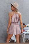 Sleeveless Leopard Rrint Ruffle Short Romper - p3 Boutique