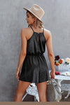 Sleeveless Leopard Rrint Ruffle Short Romper - p3 Boutique