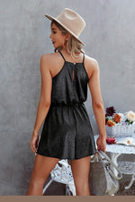 Sleeveless Leopard Rrint Ruffle Short Romper - p3 Boutique