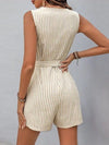 Sleeveless Striped Tie - Waist Romper - p3 Boutique