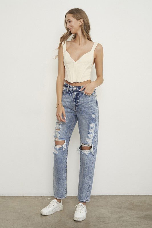 SLIM BOYFRIEND JEANS - p3 Boutique