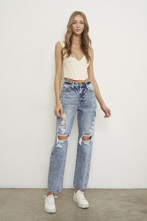 SLIM BOYFRIEND JEANS - p3 Boutique