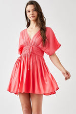 Smocked Waist with Tassel Strap Dress - p3 Boutique