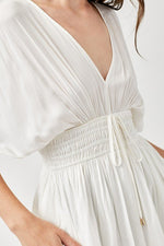 Smocked Waist with Tassel Strap Dress - p3 Boutique