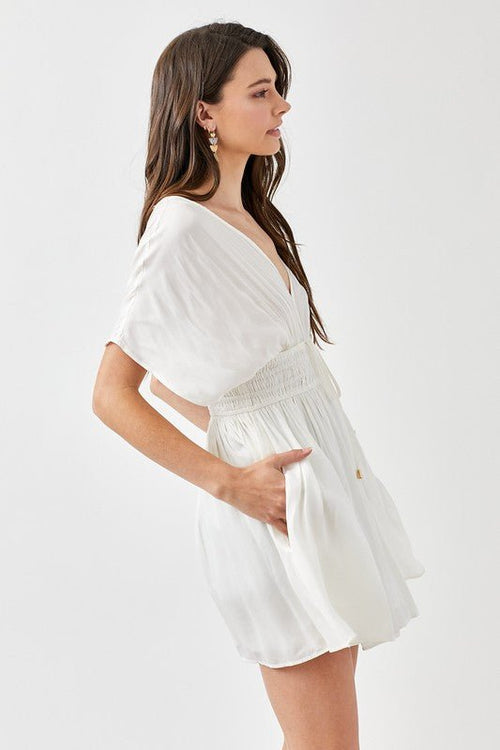 Smocked Waist with Tassel Strap Dress - p3 Boutique