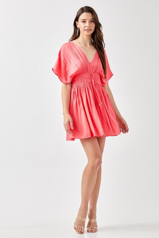 Smocked Waist with Tassel Strap Dress - p3 Boutique