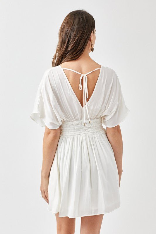 Smocked Waist with Tassel Strap Dress - p3 Boutique