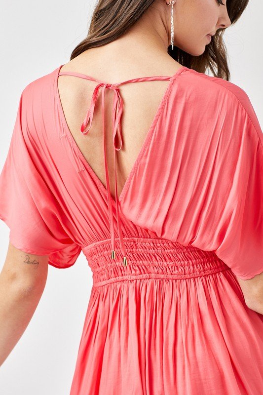 Smocked Waist with Tassel Strap Dress - p3 Boutique