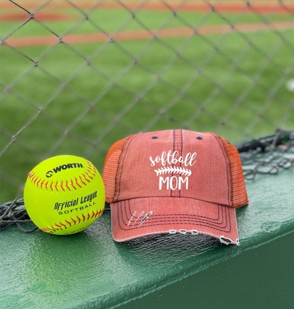 Softball Mom Embroidered Hat - p3 Boutique