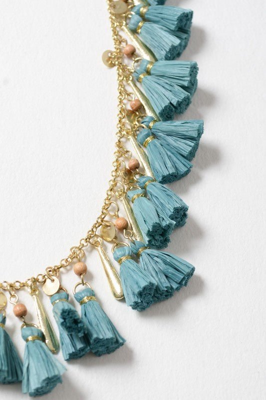 Solid Tassel Chain Fashion Necklace - p3 Boutique