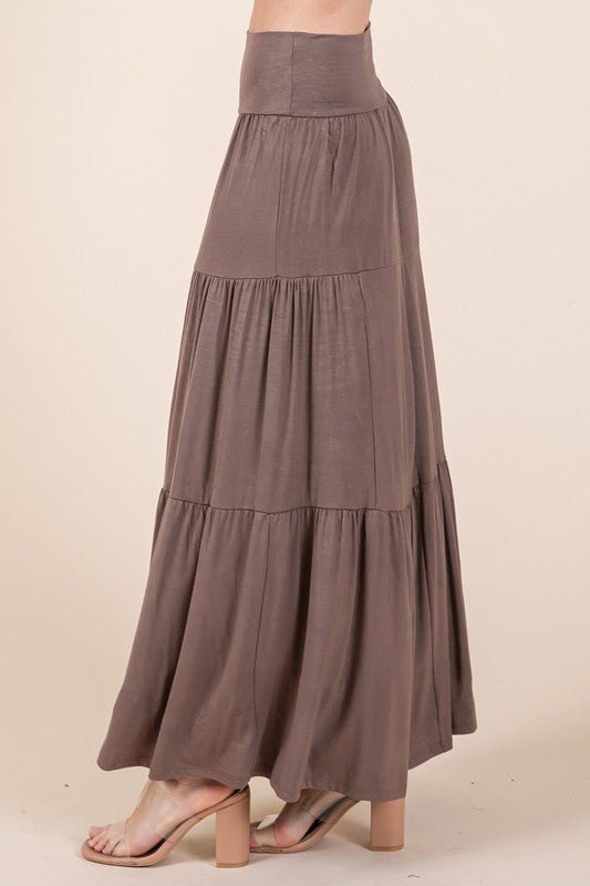 Solid Tiered Ruffle Skirt - p3 Boutique