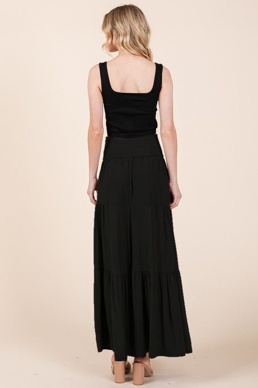Solid Tiered Ruffle Skirt - p3 Boutique