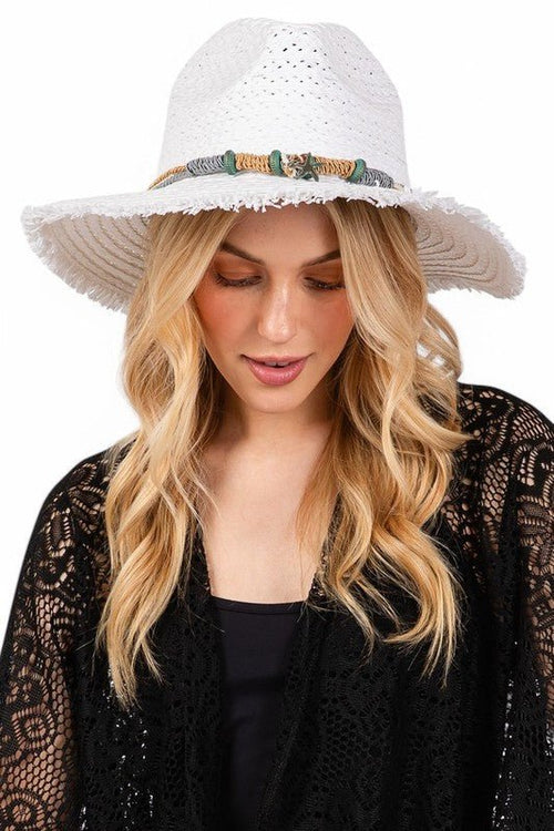 Starfish Charm Hatband Straw Sun Hat - p3 Boutique