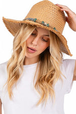 Starfish Charm Hatband Straw Sun Hat - p3 Boutique