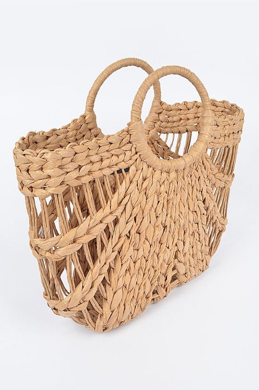 Straw Top Handle Summer Bag - p3 Boutique