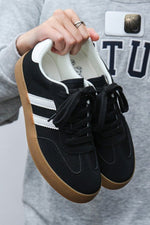 Striped Lace - up Flat Sneakers - p3 Boutique