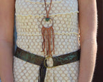 Tan Leather Dream Catcher with Turquoise Chunk - p3 Boutique
