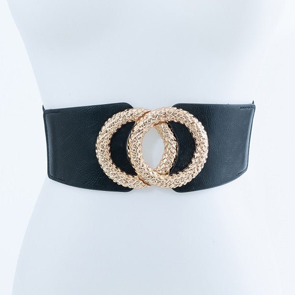 TEXTURED METALLIC O BUCKLE FASHION BELT - p3 Boutique