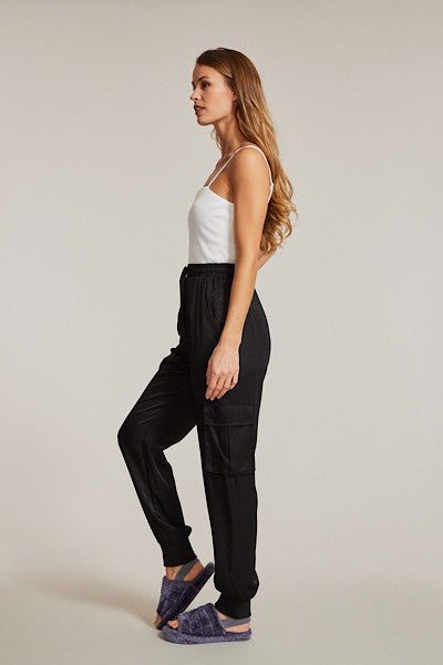 Textured satin cargo pants - p3 Boutique