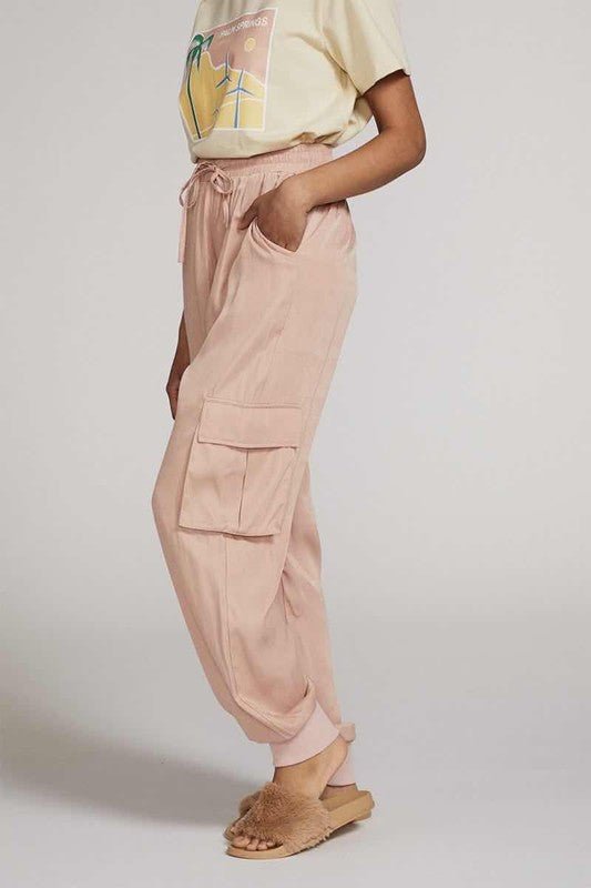 Textured satin cargo pants - p3 Boutique