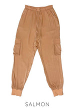 Textured satin cargo pants - p3 Boutique