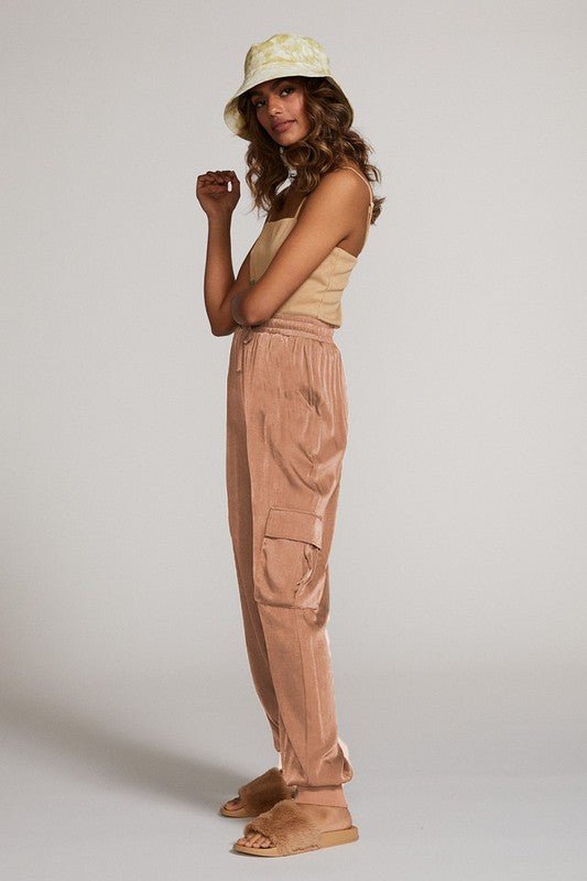 Textured satin cargo pants - p3 Boutique