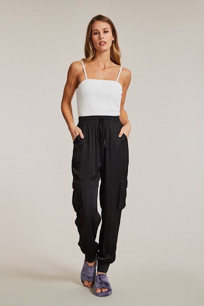 Textured satin cargo pants - p3 Boutique