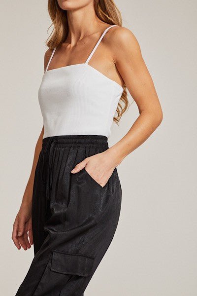 Textured satin cargo pants - p3 Boutique