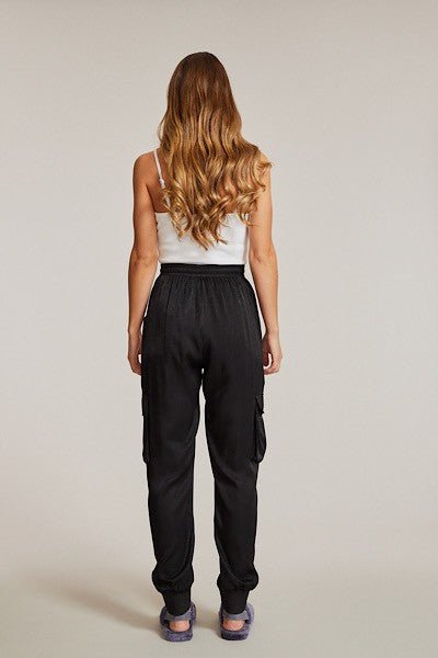 Textured satin cargo pants - p3 Boutique