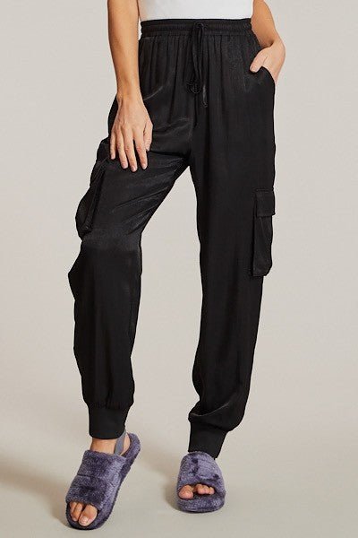 Textured satin cargo pants - p3 Boutique