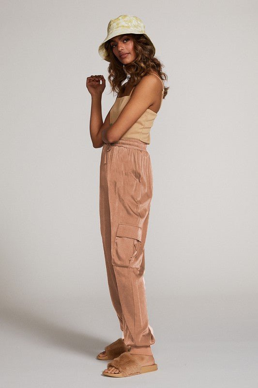 Textured satin cargo pants - p3 Boutique